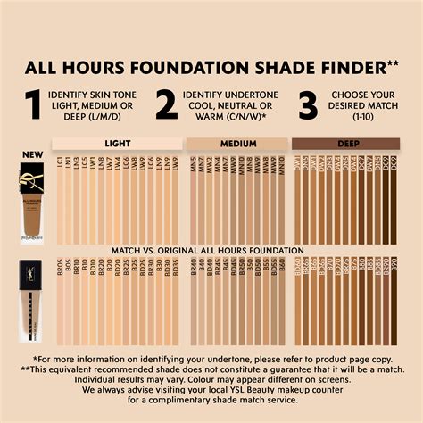 ysl.foundation shades|ysl foundation shade guide.